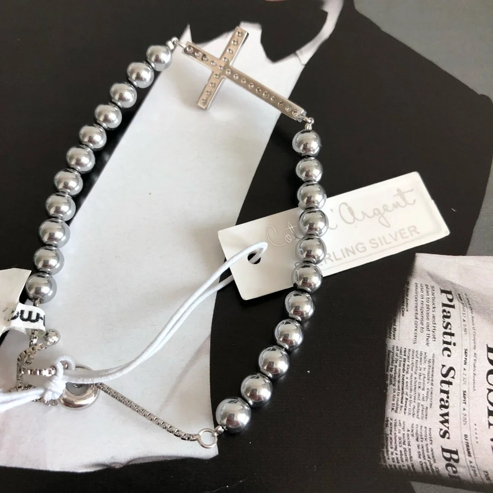 Cate d’ Argent Sterling Silver Cross Bracelet